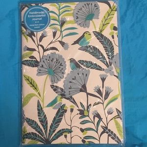Handmade Embroidered Lined Journal NWT